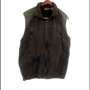 𝅺timberland black fleece zippered unisex vest small